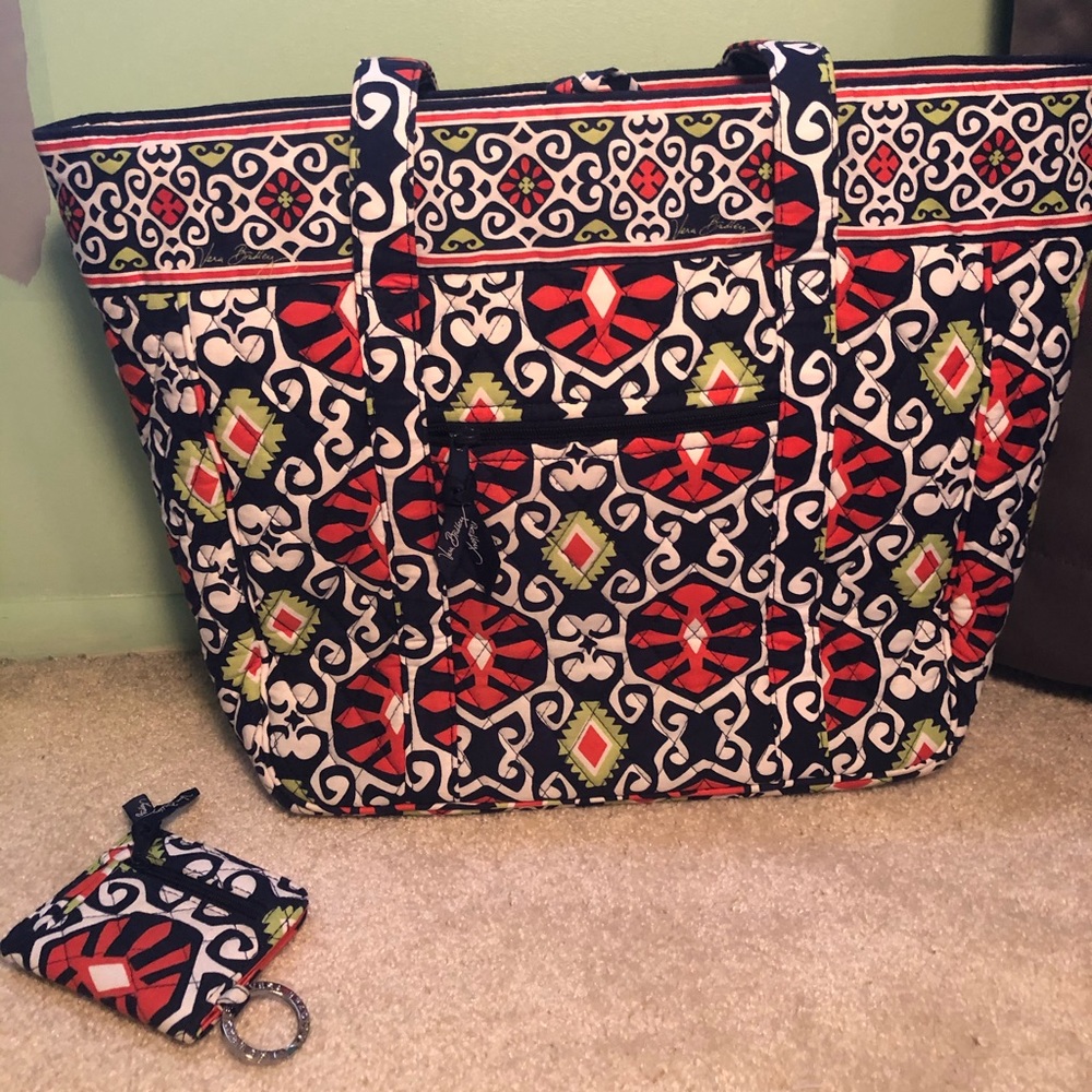 Vera Bradley tote WITH laptop insert AND wallet